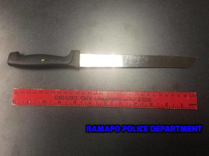 The knife used in the incident in Ramapo.