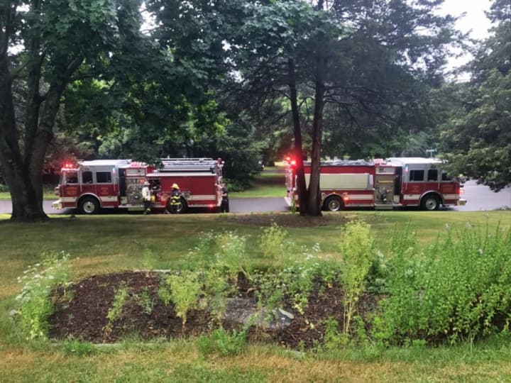 The Monroe Volunteer Fire Department responds to a report of a lightning strike at a home on Richards Drive. There was no fire, but several breakers were tripped.