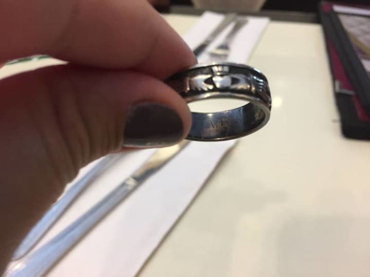 A ring found in the parking lot of a Poughkeepsie diner.