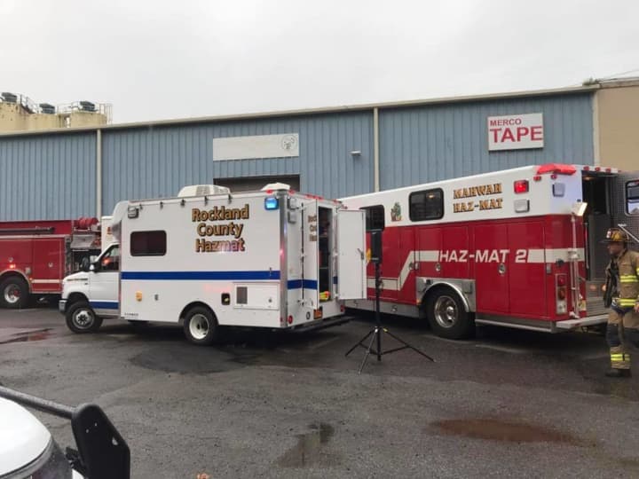 A chemical spill has sent two people to the hospital in Hillburn.