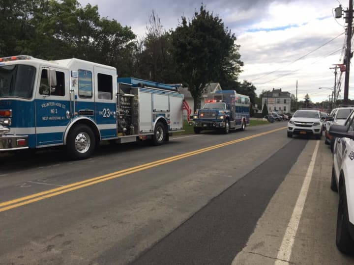 More than 20 homes had to be evacuated when a gas main was hit by a truck.