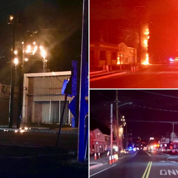 A utility pole fire in Northampton left some without power.