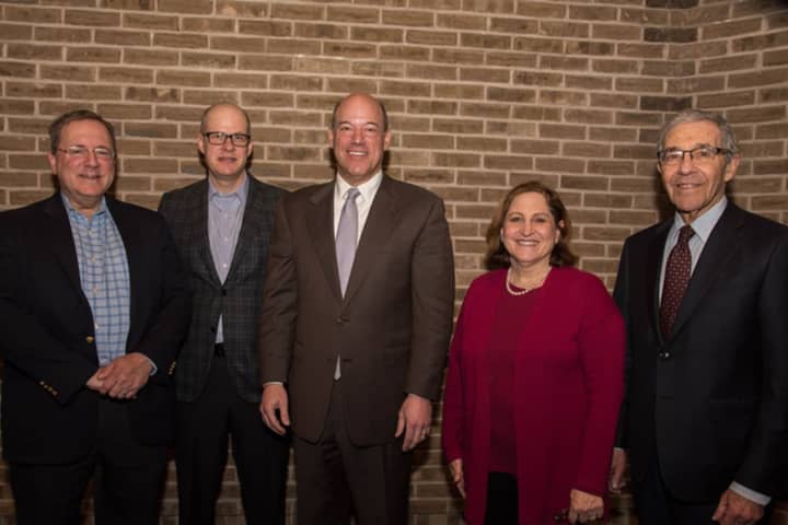 The panelists of the President&#x27;s Forum included (from left) David Sanger, Max Boot, Ari Fleisher, Ruth Marcus and moderator, Lester M. Crystal