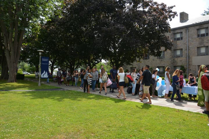 Students touring the campus.