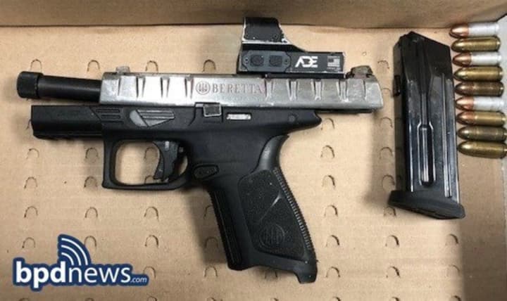 A discarded 9mm Beretta APX firearm was recovered from a passenger who fled the scene.