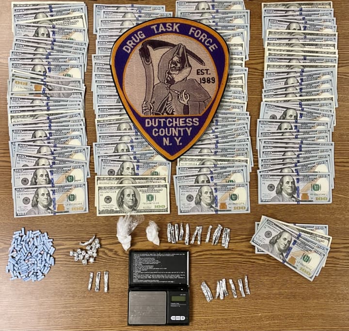 A Dutchess County man was allegedly busted with drugs and cash close to an area community college.