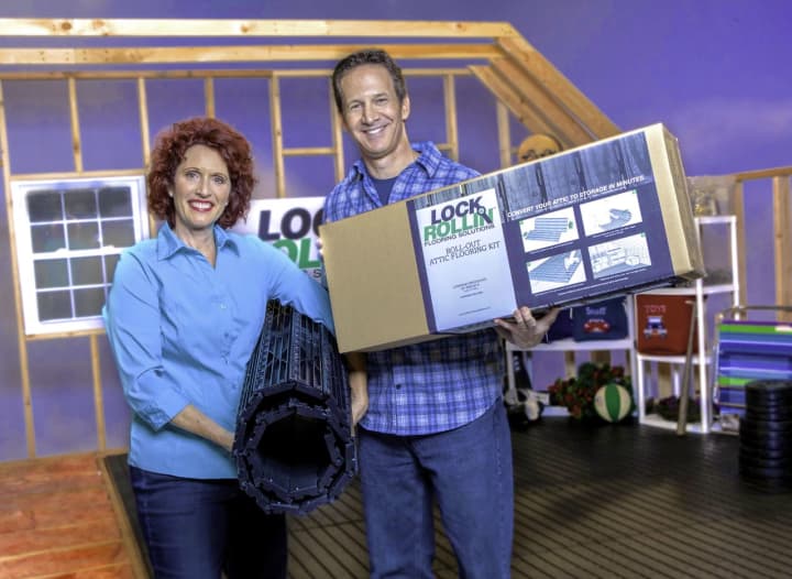 Host of more than 350 shows on HGTV and the DIY, Lynda Lyday and Tom Jourdan co-host the infomercial for Lock &amp; Rollin Flooring produced by Stamford’s Jeffrey Wyant.