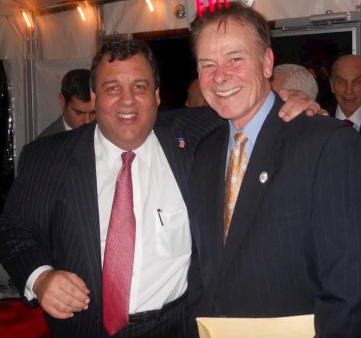 William Pat Shuber, right, and Gov. Chris Christie.
