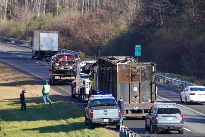 A wrong-way driver collides head-on with a tractor-trailer on I-395 in Oxford, MA