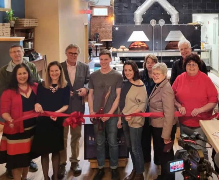 Trigo Wood Fired Pizza in Willimantic holds a ribbon-cutting ceremony attended by elected officials on Friday, Feb. 17.