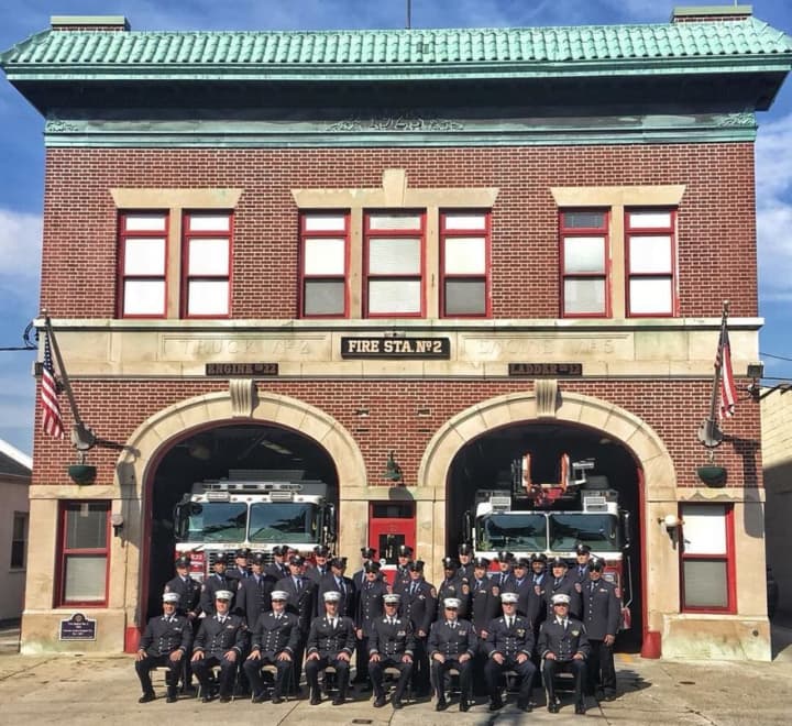 House photo of the firefighters assigned to station 2 on Webster Ave. in New Rochelle.
