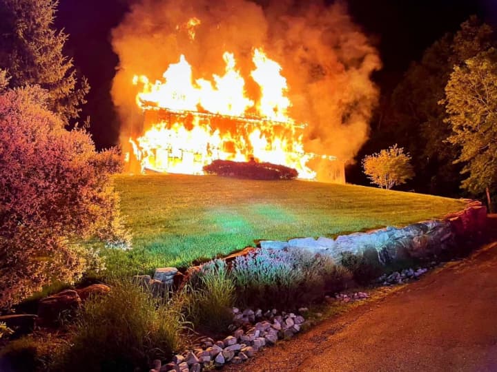 A home in South Salem on Pamela Lane was engulfed in fire on Sunday, May 14.