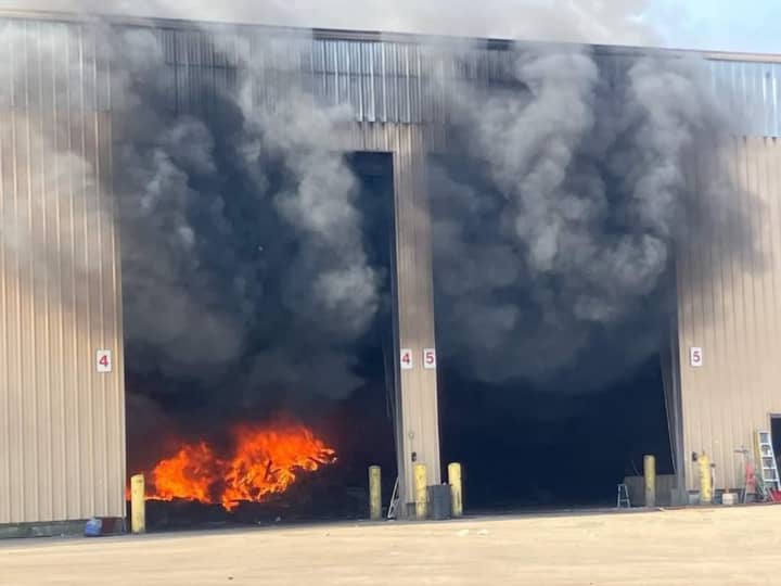 The fire at the Orange County transfer station.