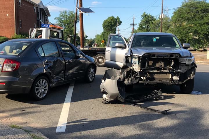 A Toyota and Suzuki collided in Hackensack Thursday.