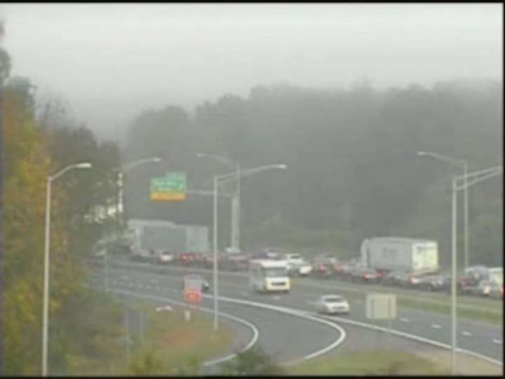 A crash on I-84 is causing traffic jams in Danbury on Wednesday morning.