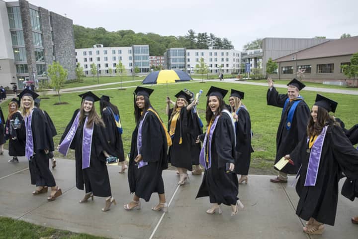 Graduates at Pace University&#x27;s commencement ceremony on Wednesday.