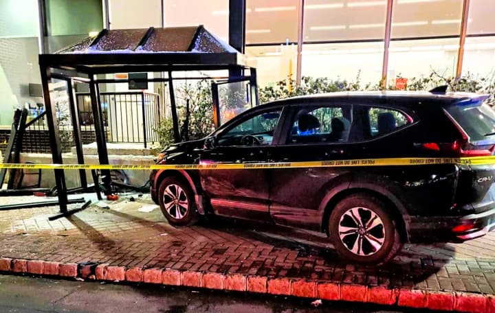 A driver fled after his SUV slammed into another,&nbsp; knocking it into the pedestrians at a Lemoine Avenue bus stop in Fort Lee shortly before 7 p.m. Feb. 17.