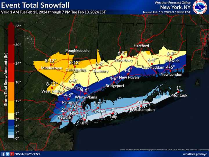 New Winter Storm Projected Snowfall Map These Spots Could See Half
