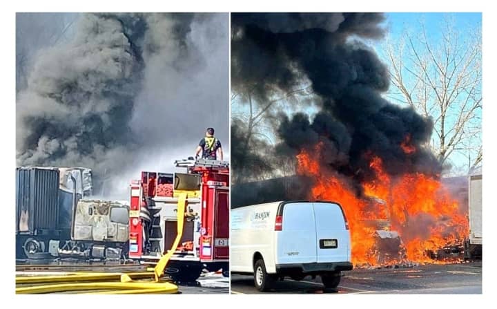No injuries were reported in the three-alarm blaze, which ignited behind the Hanjin warehouse on Railroad Avenue near Pleasantview Avenue shortly before 1 p.m. Sunday, March 3.
  
