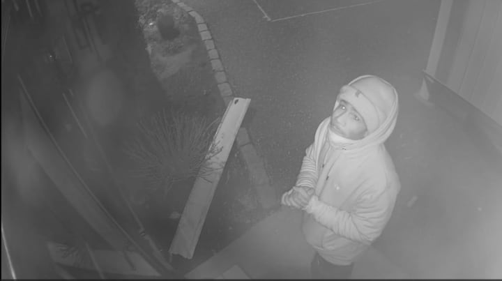 A surveillance photo of a suspect wanted in a string of business burglaries in Stone Harbor, NJ.