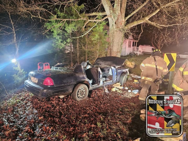 The woman suffered serious injuries in the St. Mary's County crash.