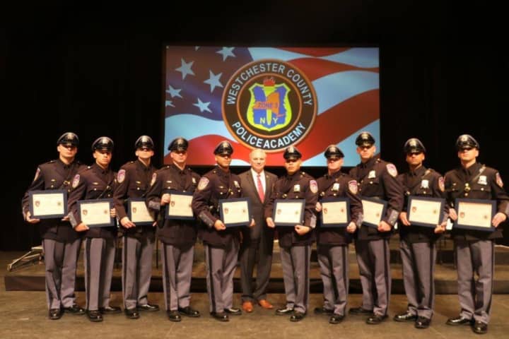 Ten new recruits were among 86 that have been graduated from the Westchester County Police Academey.