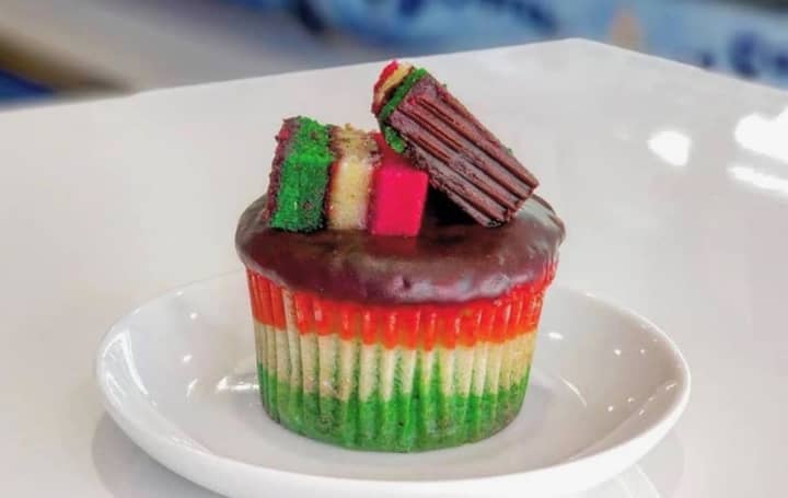 Italian rainbow cupcake. Yes please.