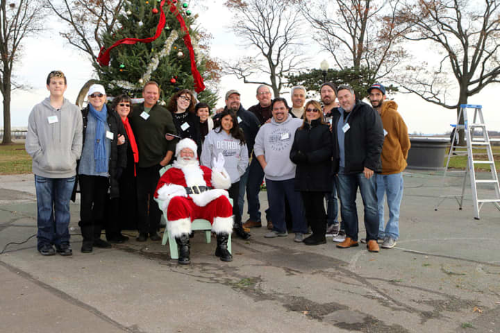 Volunteers and sponsors of Ripka&#x27;s Giving Tree, which was held at Calf Pasture Beach in Norwalk