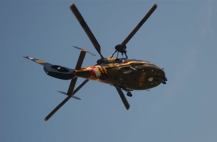 Maryland State Police airlifted the man to an area hospital after he fell from a tree stand while hunting.