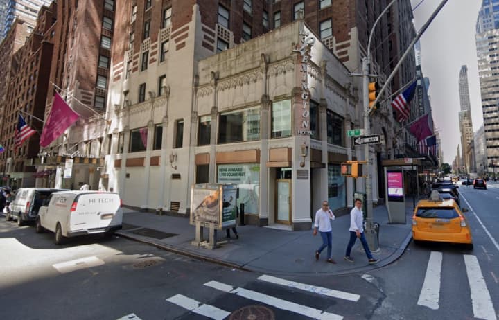 The former site of Raffles Restaurant in the Lexington Hotel at the corner of Lexington Avenue and 48th Street in Manhattan.