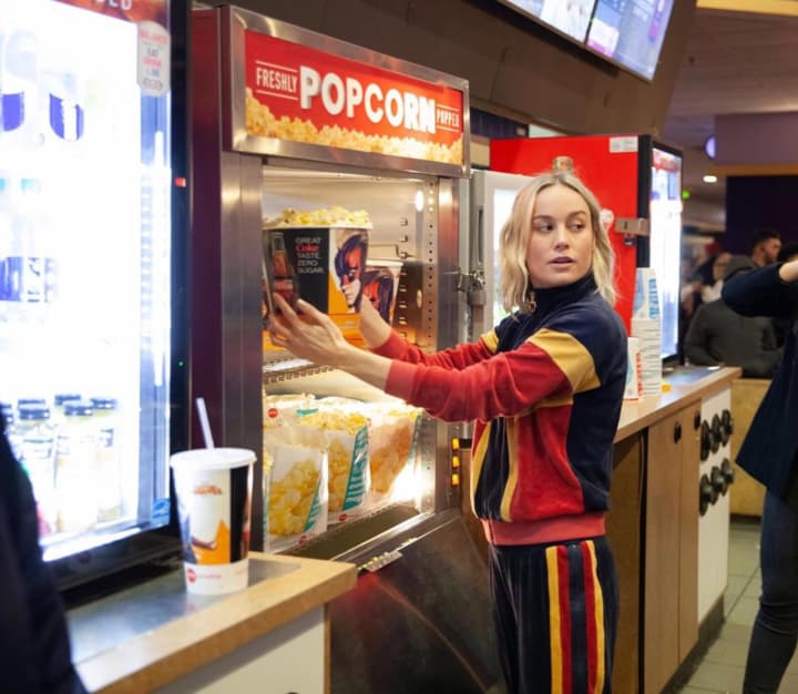 Brie Larson popped into  the AMC Clifton Commons theater over the weekend.