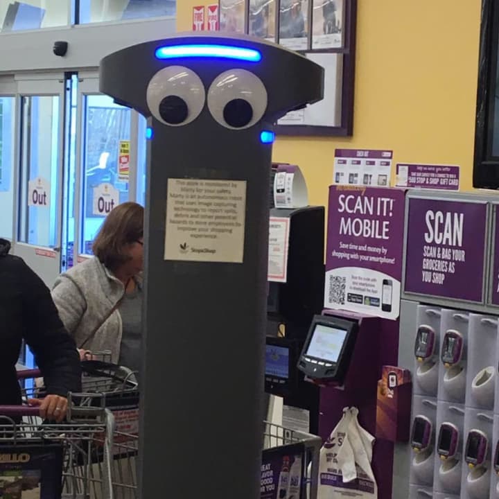 Marty Robot is rolling in the aisles at Stop &amp; Shop stores across Long Island.