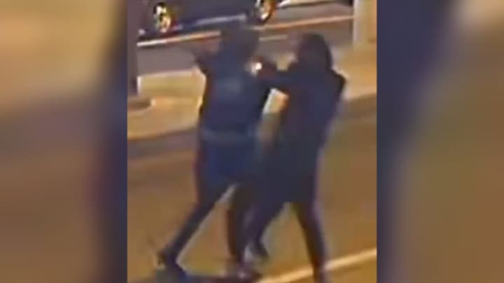 The suspected gunmen are seen in this still from surveillance footage, police say.