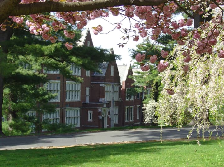 Scarsdale High School, located at 1057 Post Road, is cited for its distinctive red-brick exterior and its 99 percent graduation rate.
