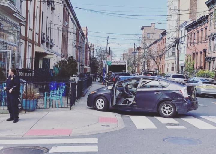 A Jersey City man who fled the scene of a motor-vehicle accident and struck a pedestrian in Hoboken Tuesday afternoon was intoxicated at the time, the Hudson County Prosecutor&#x27;s Office said.