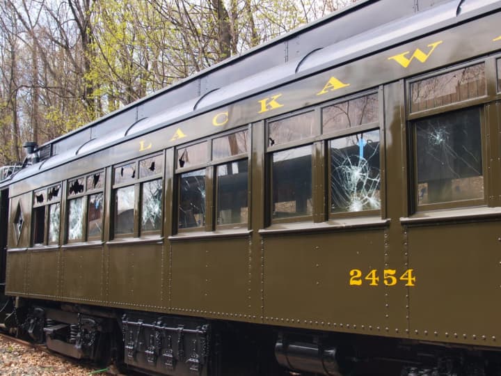 A rare railway car, which recently underwent extensive renovations, was damaged in an act of vandalism in Boonton.