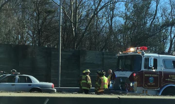The Noroton Fire Department and the State Police are among the first responders at a car vs. truck accident on I-95 in Darien.