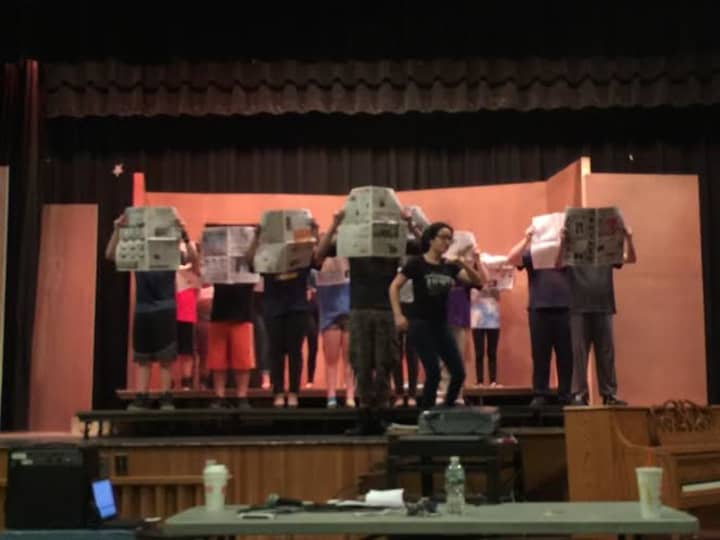 Saddle Brook students rehearse for a production of &quot;The Mystery of Edwin Drood.&quot;
