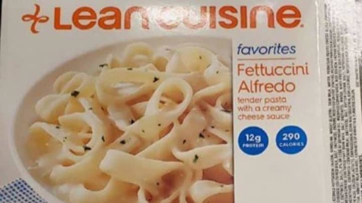 9 1/4-oz. retail carton containing “LEAN CUISINE favorites Fettuccini Alfredo tender pasta with a creamy cheese sauce