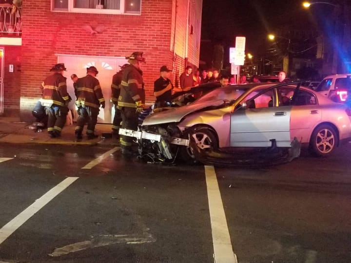 A woman was seriously injured in a crash in West New York Tuesday.