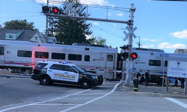 The man was struck at the Passaic Street crossing off Railroad Avenue in Hackensack.