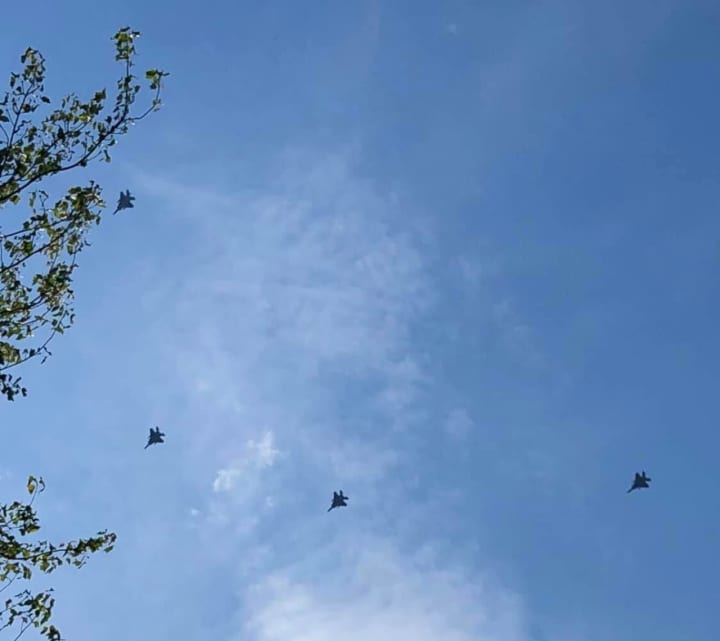 Fighter jets put on a show over Fairfield County.