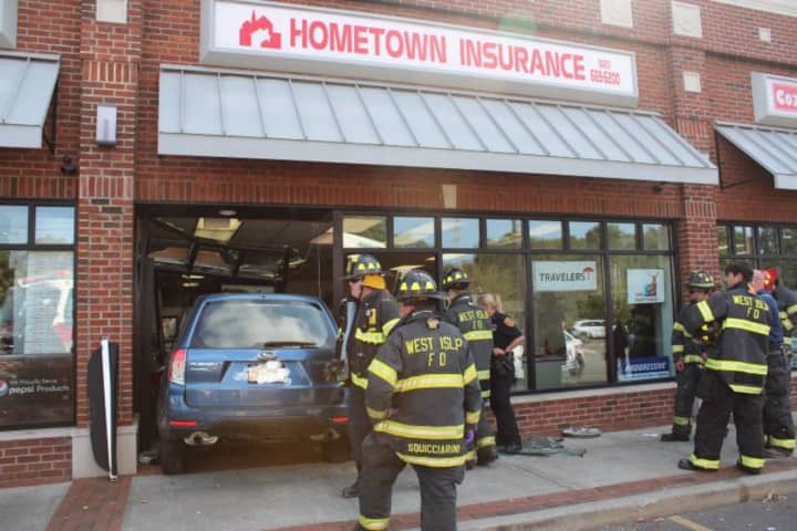 An 86-year-old man drove into a building.