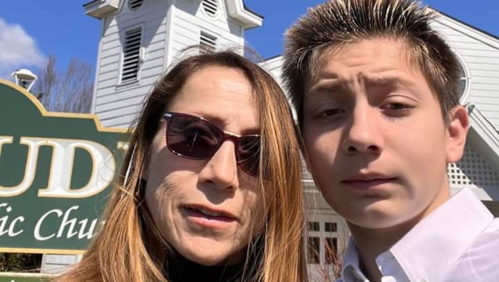 Anthony Stinson, age 13 (pictured with his mother Claudia), died Monday, Sept. 11, days after being struck by a Suffolk County Police car in Shirley.