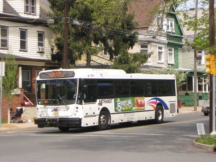 A&nbsp;New Jersey Transit bus on Prospect Street in Trenton, NJ in 2010.