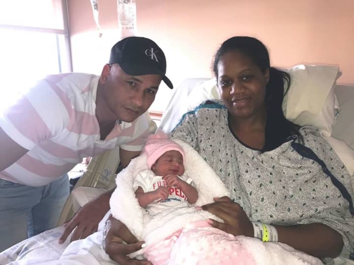 Baby Esther was born as the clock struck midnight at Jersey City Medical Center.