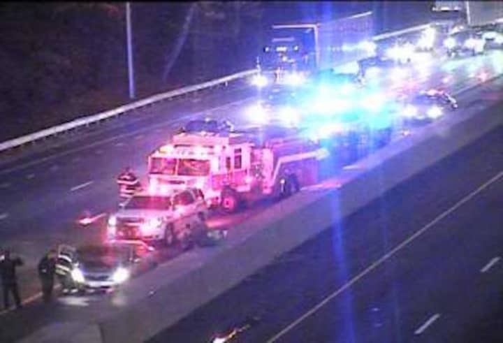 A car fire on I-95 southbound between Exits 4 and 3 is blocking the left lane. Fire trucks are on the scene, DOT said.