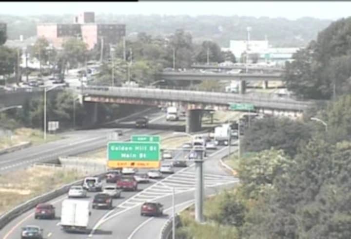 Route 8 in Bridgeport is backed up following a crash.