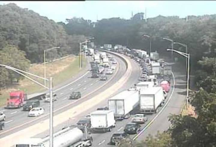 Traffic is congested in both directions on I-95 between Norwalk and Westport Wednesday afternoon.