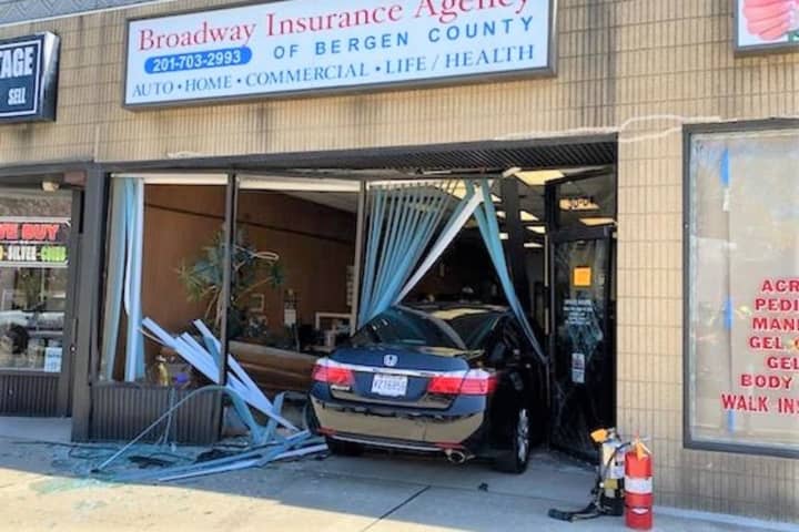 The Accord plowed through the front of the Broadway Insurance Agency in Fair Lawn.